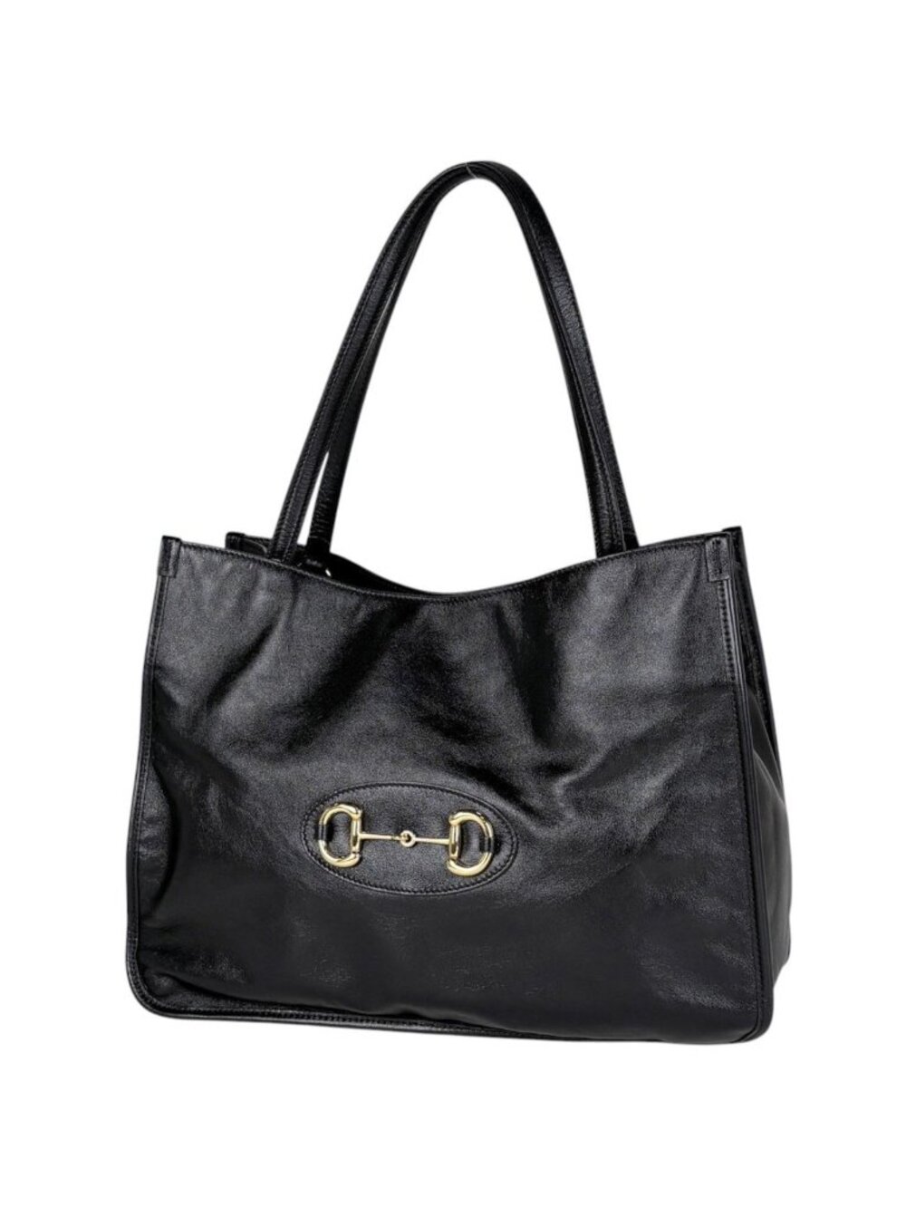 Gucci Tote Bag Horsebit Leather Black